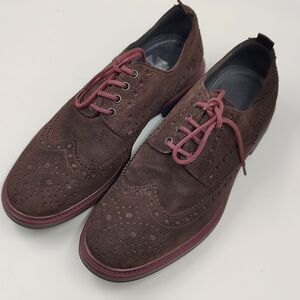 Hugo Boss Oxford Bokio Wingtip Men's Brown Suede Brogue Shoes Sz 41